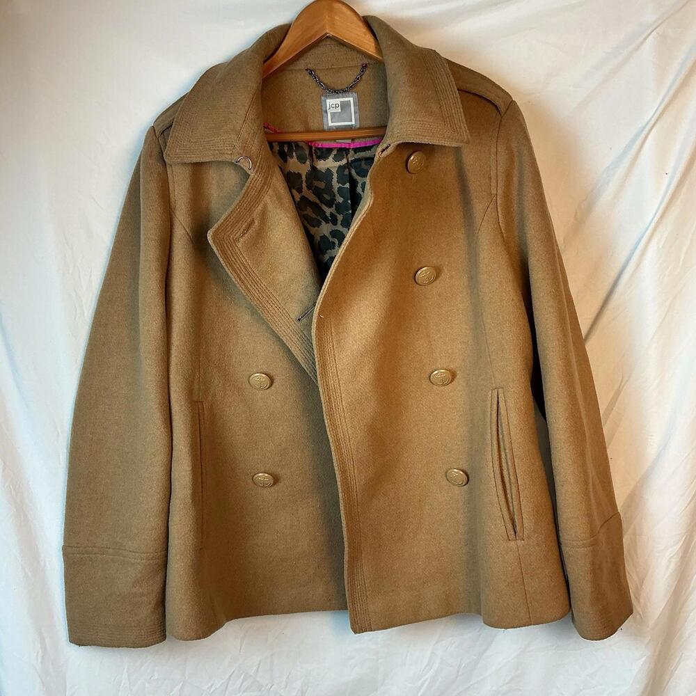 Women's Small JC Penny Wool Blended Pea Coat Size XL